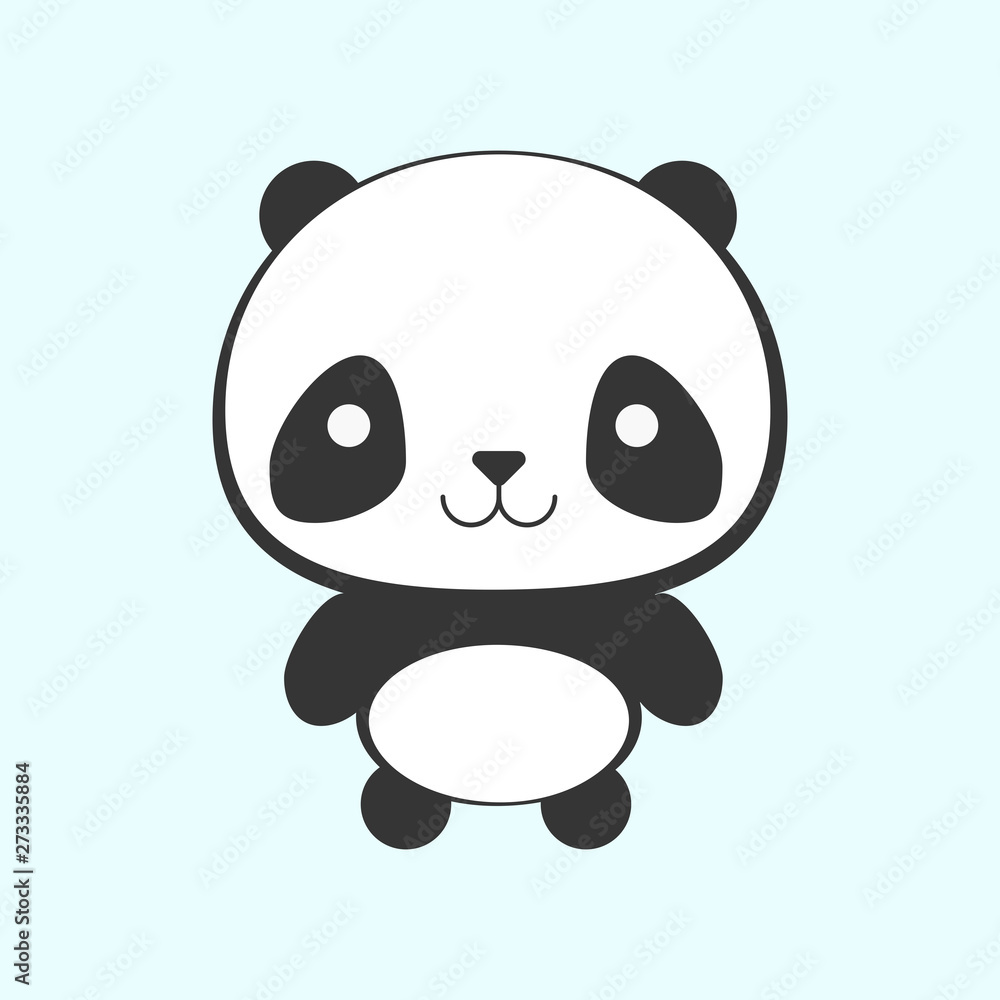 Fototapeta premium Cute panda cartoon. New trendy style panda graphic cartoon vector illustration