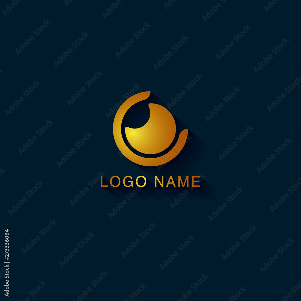 Abstract logo design with the shape concept of eye shaped camera lens Abstract logo design with the shape concept of eye shaped camera lens