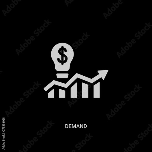 white demand vector icon on black background. modern flat demand from marketing concept vector sign symbol can be use for web, mobile and logo.