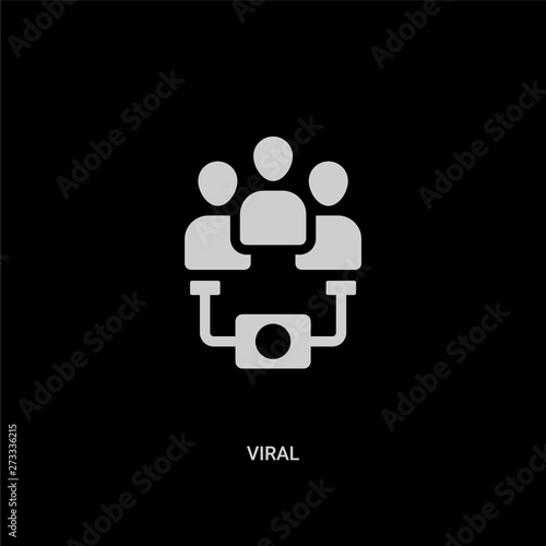 white viral vector icon on black background. modern flat viral from marketing concept vector sign symbol can be use for web, mobile and logo.