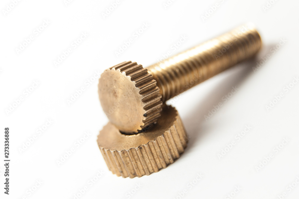 Screw and nut isolated on white background Screw and nut isolated on white background