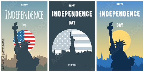 Photography Happy Independence Day USA set cards