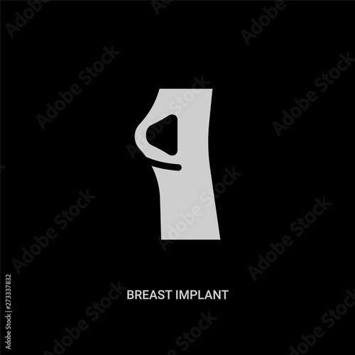 white breast implant vector icon on black background. modern flat breast implant from medical concept vector sign symbol can be use for web, mobile and logo.