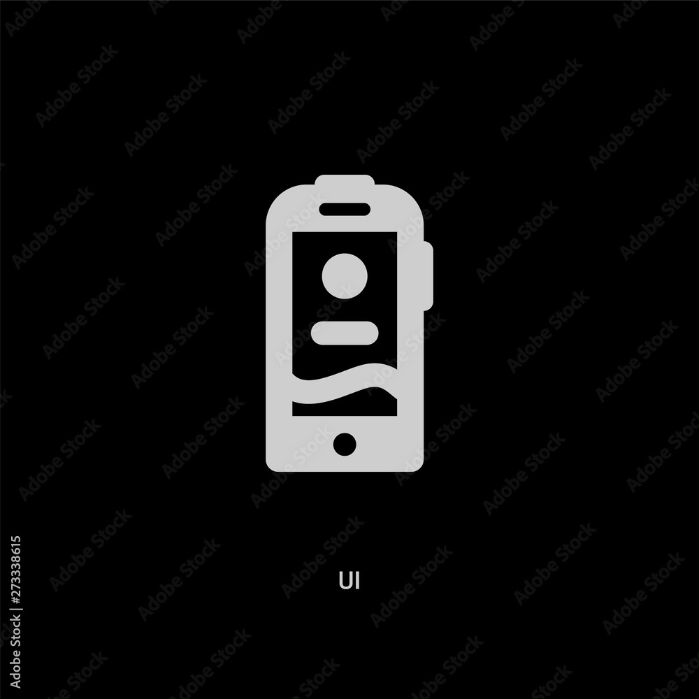 white ui vector icon on black background. modern flat ui from mobile app concept vector sign symbol can be use for web, mobile and logo. white ui vector icon on black background. modern flat ui from mobile app concept vector sign symbol can be use for web, mobile and logo.