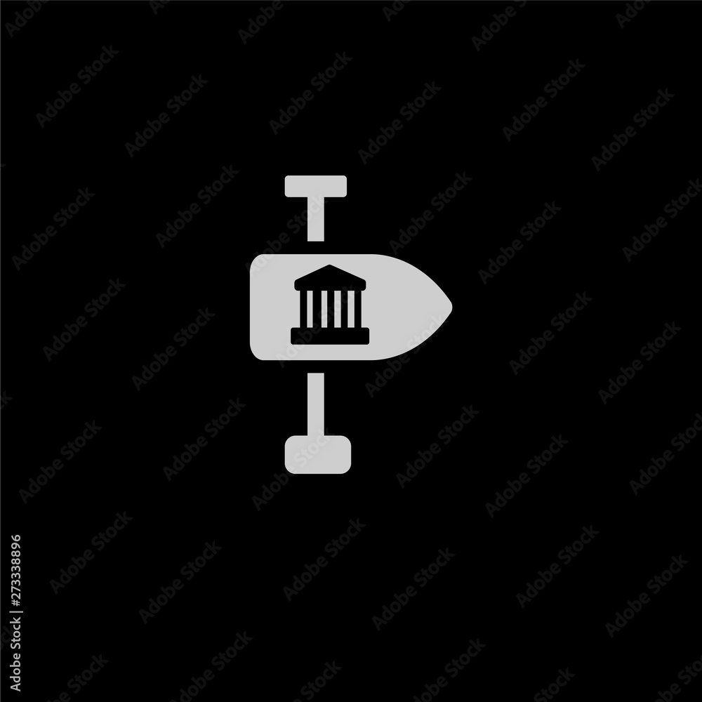 white vector icon on black background. modern flat from museum concept vector sign symbol can be use for web, mobile and white vector icon on black background. modern flat from museum concept vector sign symbol can be use for web, mobile and