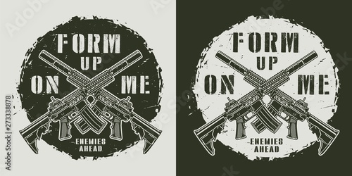 Vintage military and army print