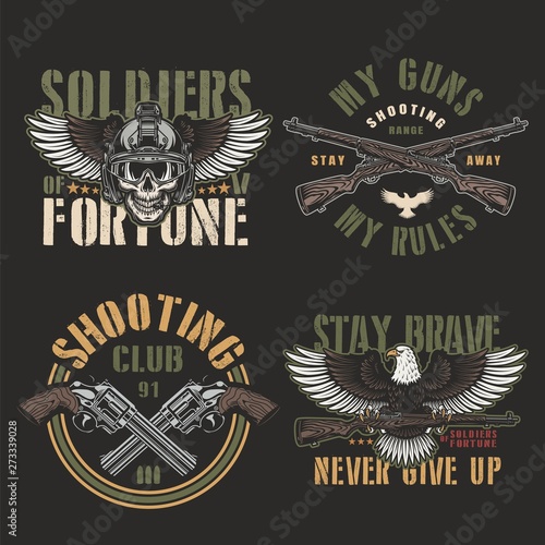 Vintage army and military emblems