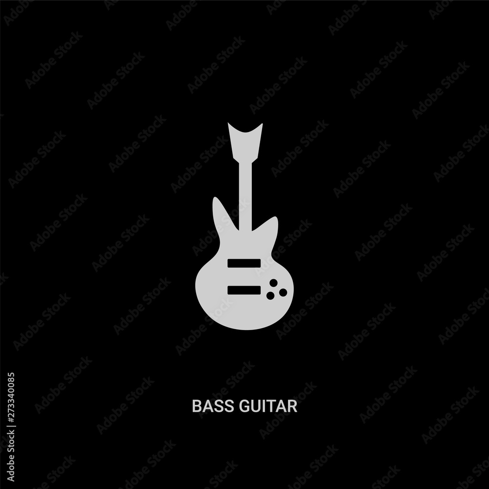 white bass guitar vector icon on black background. modern flat bass guitar from music and media concept vector sign symbol can be use for web, mobile and logo. white bass guitar vector icon on black background. modern flat bass guitar from music and media concept vector sign symbol can be use for web, mobile and logo.