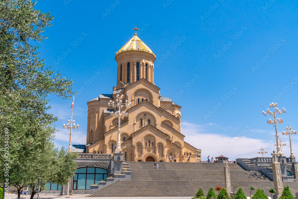 Holy Trinity Cathedral of Tbilisi (Sameba) - the main cathedral of the Georgian Orthodox Church located in Tbilisi, the capital of Georgia Holy Trinity Cathedral of Tbilisi (Sameba) - the main cathedral of the Georgian Orthodox Church located in Tbilisi, the capital of Georgia