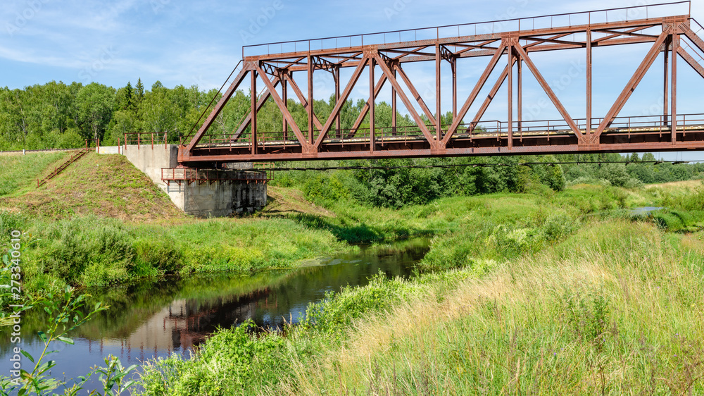 Railway bridge over the river Railway bridge over the river