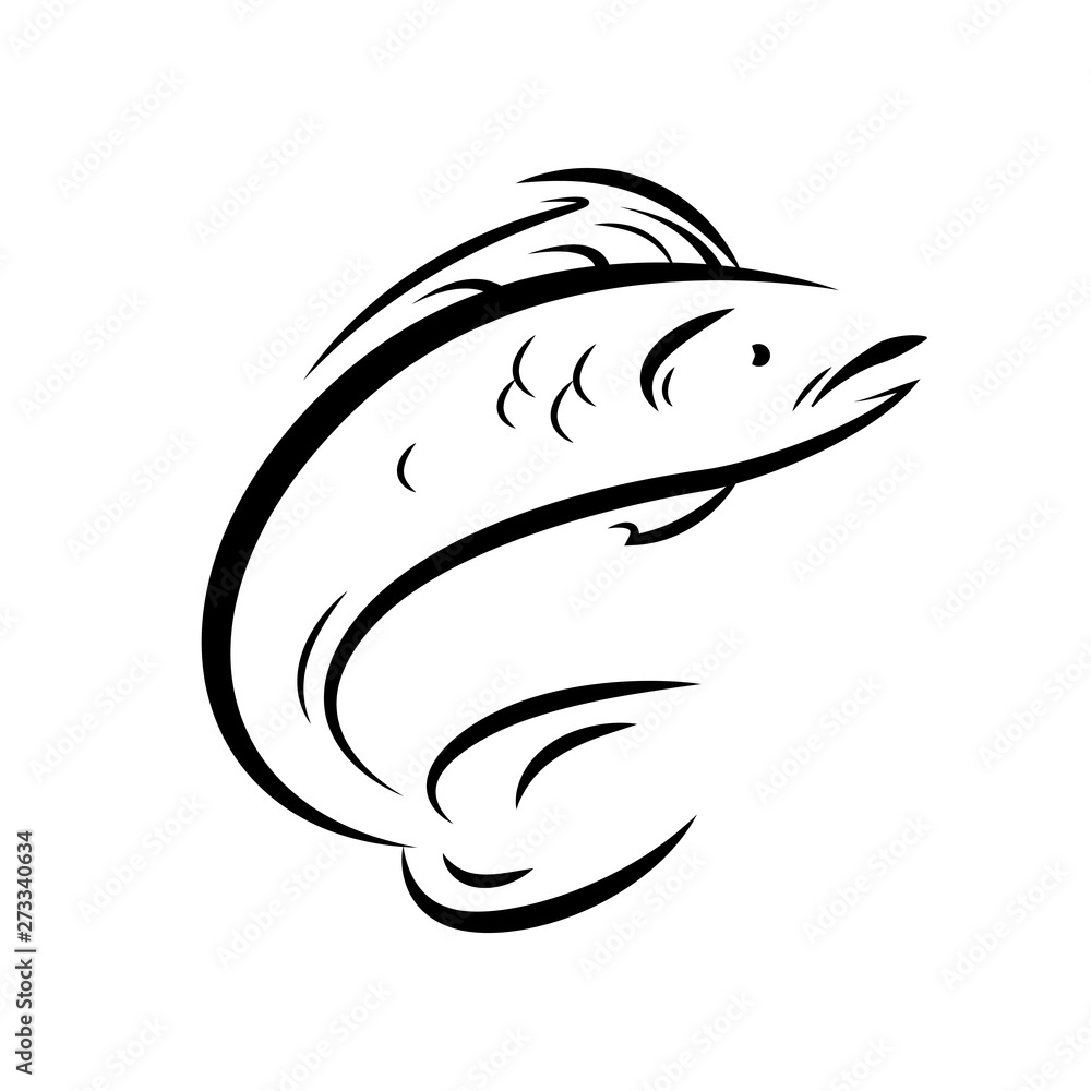 Abstract graphic fish on white background. Great element for logo or icon design. Abstract graphic fish on white background. Great element for logo or icon design.