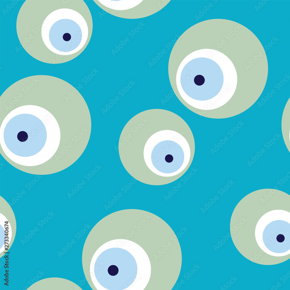 seamless pattern with evil eye vector - blue background seamless pattern with evil eye vector - blue background