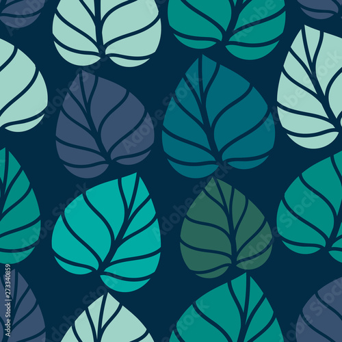 Floral seamless pattern. Foliage seamless pattern design with pastel color. Tropical leaves pattern background