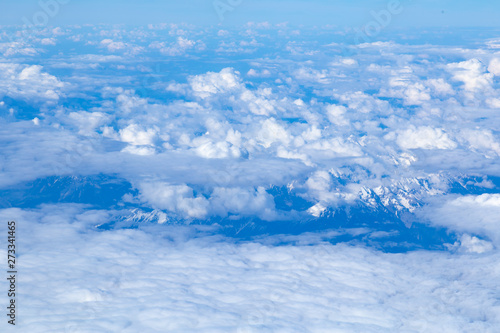 Fototapeta Naklejka Na Ścianę i Meble -  View on Dolomites mountian range from airplane