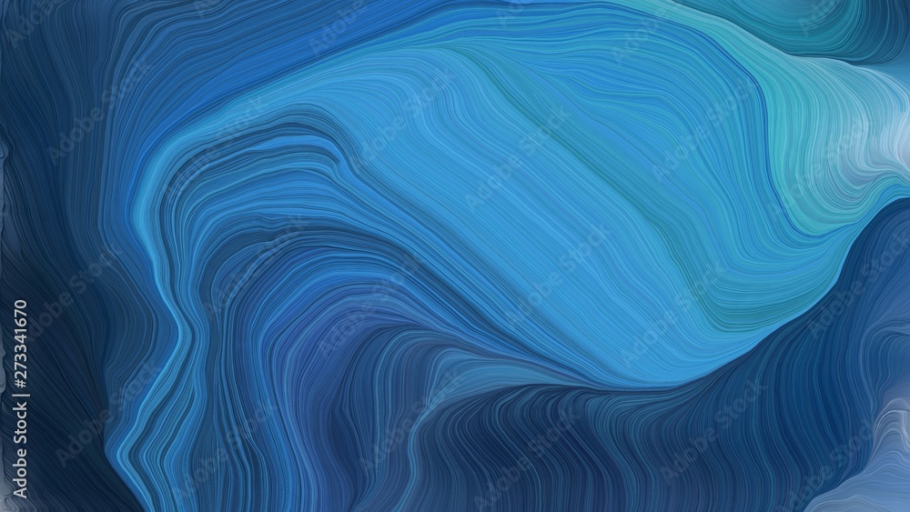 curved lines waves with teal blue, very dark blue and medium turquoise colors. modern dynamic background and creative wallpaper art drawing
