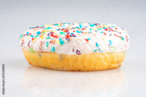 white donut on white background