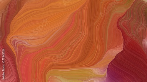 curved lines waves with coffee, dark pink and brown colors. modern dynamic background and creative wallpaper art drawing