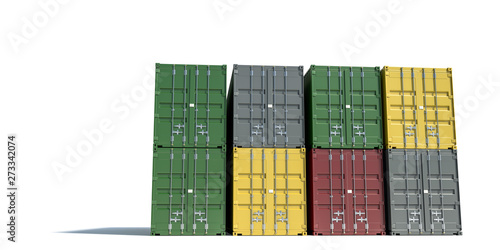 cargo containers isolated on white