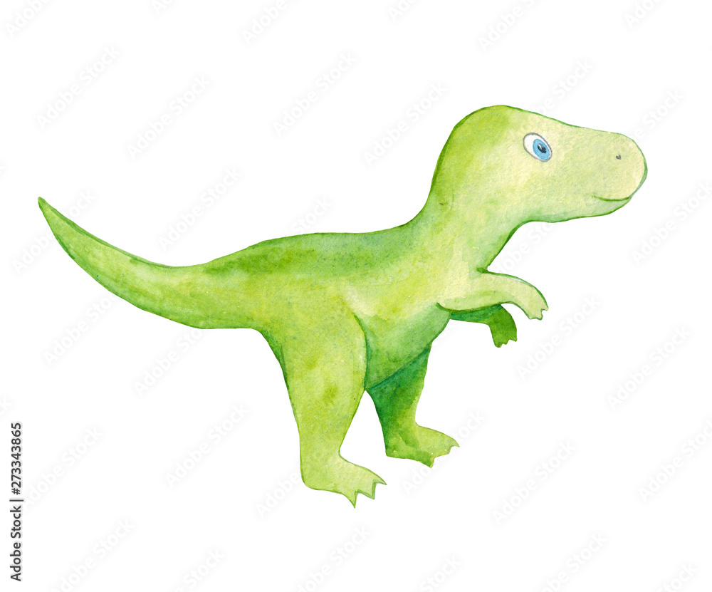 Naklejka premium Cute watercolor dinosaur. Watercolor childish set