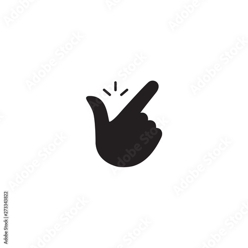 Snap finger like easy logo. concept of female or male make flicking fingers and popular gesturing. Abstract trend simple okey logotype graphic design isolated on white
