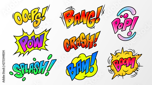 Comic book explosions speech bubble