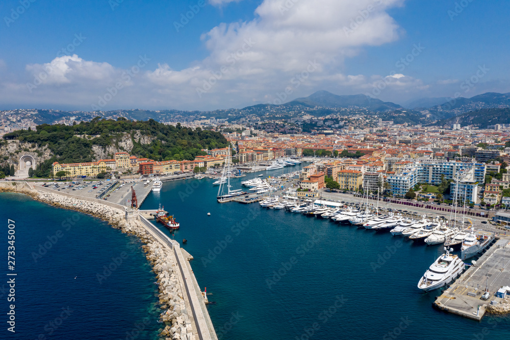 aerial view of port of Nice