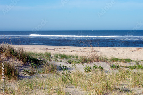 Sandy Hook Beach at Atlantic Highlands  New Jersey  on a beautiful sunny spring day -01