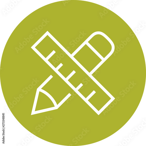 Pencil Ruler Design Tools Outline Icon