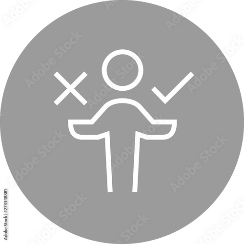 Person Making Decision Outline Icon