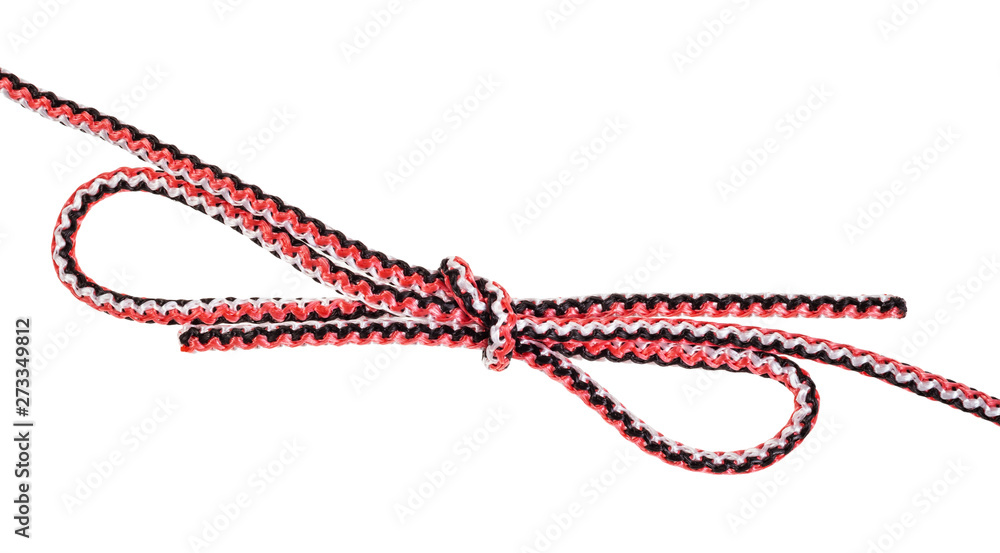 another side of double bowknot knot on rope
