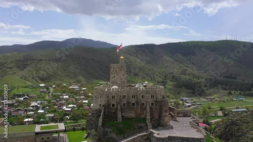 Rabat fortress is the main attraction of the Georgian city of Akhaltsikhe. Aerial view photo