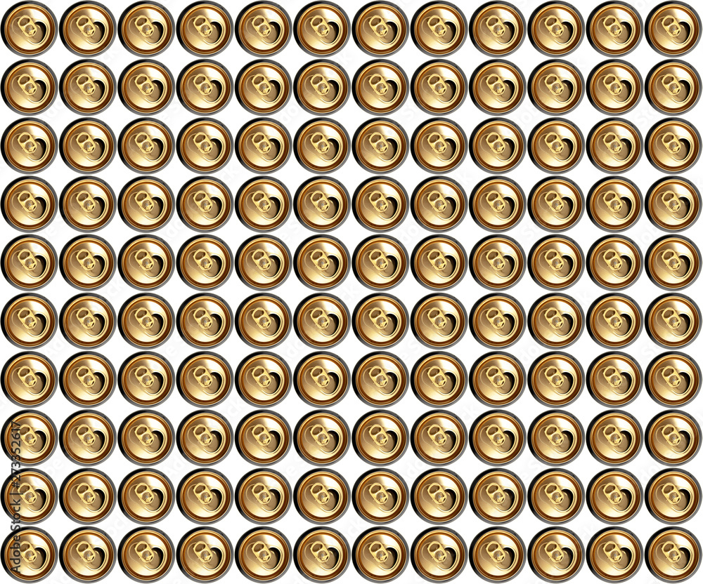 Beer can pattern, top view. isolated on white background. Beer can pattern, top view. isolated on white background.