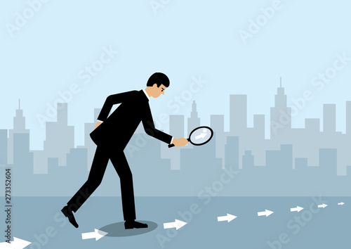 Businessma n Following Arrows