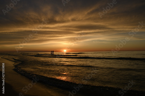 Extremely beautiful sunset on the beach of Debki