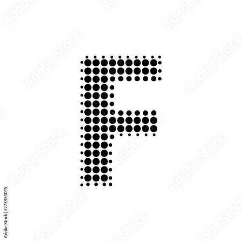 Halftone Letter "F" Vector Logo in Pop Art Style