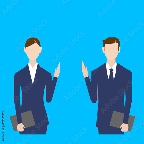 Business people. Vector illustration. Flat design. Man and woman.