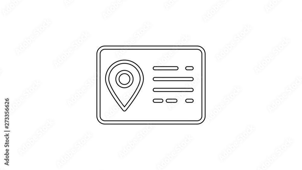 Black Address book line line icon on white background. Telephone directory. 4K Video motion graphic animation Black Address book line line icon on white background. Telephone directory. 4K Video motion graphic animation