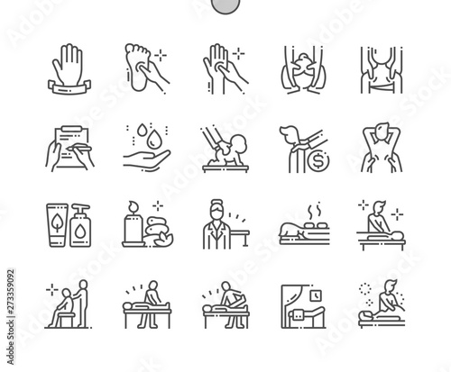 Massage salon Well-crafted Pixel Perfect Vector Thin Line Icons 30 2x Grid for Web Graphics and Apps. Simple Minimal Pictogram