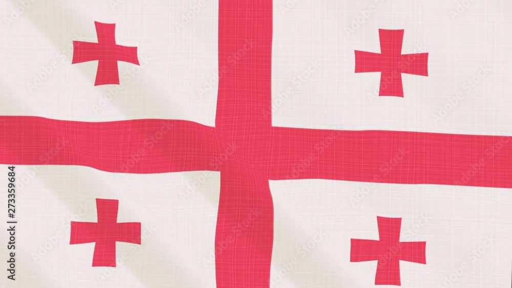 Georgia flag waving in the wind. Background with rough textile texture. Animation loop Georgia flag waving in the wind. Background with rough textile texture. Animation loop