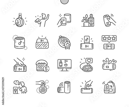 Portable Bluetooth Speaker Well-crafted Pixel Perfect Vector Thin Line Icons 30 2x Grid for Web Graphics and Apps. Simple Minimal Pictogram