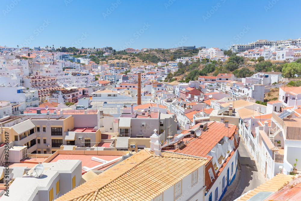 City Albufeira with buildings and houses
