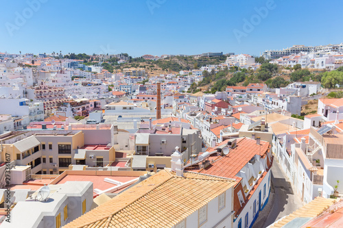 City Albufeira with buildings and houses