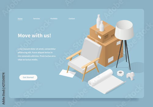 Move With Us Landing Page Concept