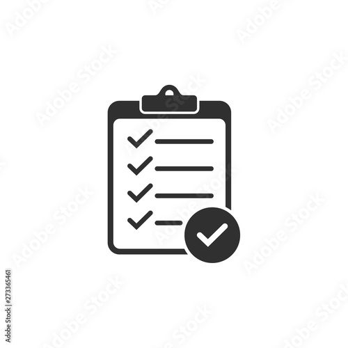 Check list icon vector illustration. One of set web icons. document with check mark symbol. chek mark logo design inspiration