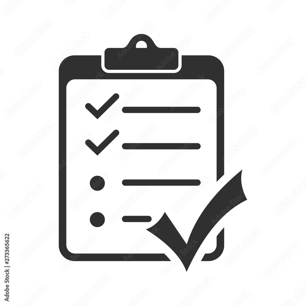 Check list icon vector illustration. One of set web icons. document with check mark symbol. chek mark logo design inspiration Check list icon vector illustration. One of set web icons. document with check mark symbol. chek mark logo design inspiration