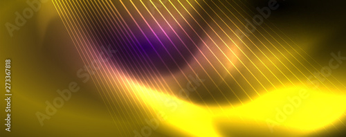 Color light with lines, outer space background, bright rays