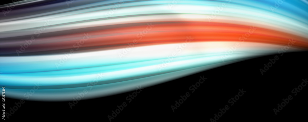 Abstract wave lines fluid rainbow style color stripes on black background. Artistic illustration for presentation, app wallpaper, banner or poster Abstract wave lines fluid rainbow style color stripes on black background. Artistic illustration for presentation, app wallpaper, banner or poster