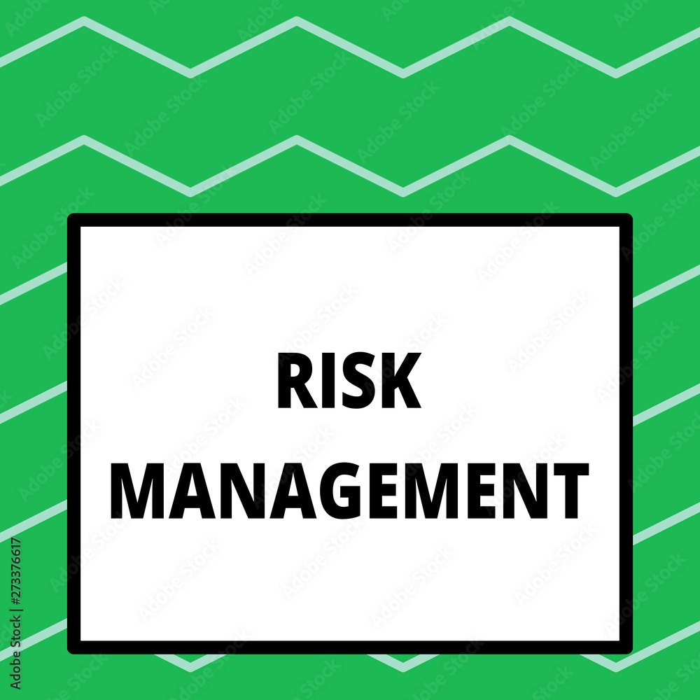 Writing note showing Risk Management. Business concept for evaluation of financial hazards or problems with procedures Big square background inside one thick bold black outline frame Writing note showing Risk Management. Business concept for evaluation of financial hazards or problems with procedures Big square background inside one thick bold black outline frame