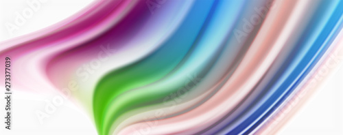 Modern techno Fluid color flow on white colorful poste. Art for your design