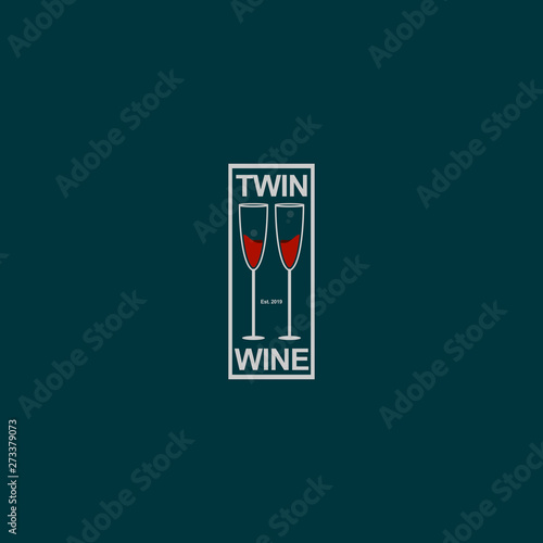 icon logo illustration bottle and wine concept